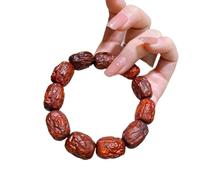Hojas Grandes de sándalo Morado, Cuentas de dátiles Rojos, Cuentas de Buda, Juego Cultural, sándalo, secuoya, Tipo azufaifo, Hombres y Mujeres Usan Hilo Hecho a Mano, azufaifo Tallado