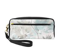 Hojas Gris Menta, Bolsa de Maquillaje Bolsa de cosméticos Bolsa de Aseo de Viaje portátil Estuche de Cuero para Mujeres y niñas