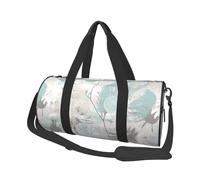 Hojas Gris Menta, Bolsa de Viaje de Gran Capacidad, Bolso Redondo, Bolsa de Viaje Deportiva, Bolsa de Mano, Bolsa de Fitness