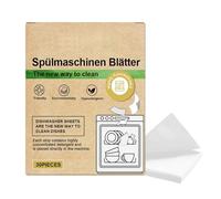 Hojas Lavavajillas - Pack 30 Tiras Limpiadoras, Detergente | Ecológicas Sin Residuos Alternativa A Pastillas Clásicas, Para Vajilla Brillante, Limpieza Potente & Cuidado Hogar Sostenible
