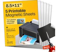 Hojas magnéticas imprimibles no adhesivas 8,5 x 11 - Papel magnético brillante cortable - Hojas de imán para manualidades DIY decoración - Papel de impresora magnético para imágenes Foto Imanes de nevera
