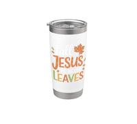 Hojas Otoño Mujeres Cristianas Se enamoran de Jesús que nunca deja Vaso térmico de acero inoxidable de doble pared