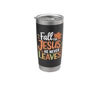 Hojas Otoño Mujeres Cristianas Se enamoran de Jesús que nunca deja Vaso térmico de acero inoxidable de doble pared