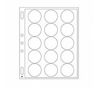 hojas p.monedas ENCAP, para 15 cápsulas d. moned.con undiámetro interior d.44 hasta 45 mm