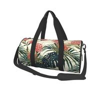 Hojas Palmeras Exóticas Hoja Selva Tropical Floral Rosa Verde, Bolsa de Viaje de Gran Capacidad, Bolso Redondo, Bolsa de Viaje Deportiva, Bolsa de Mano, Bolsa de Fitness