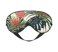 Hojas Palmeras Exóticas Hoja Selva Tropical Floral Rosa Verde Impreso, Cubreojos completos Antifaz bloqueador de luz Antifaz para dormir Antifaz suave con los ojos vendados Noche