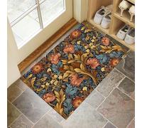 Hojas Parra Felpudo Entrada Casa 50 X 80 Cm, Alfombra Antideslizante, Felpudo Absorbentes Lavable, Alfombrilla para Entrada, Pasillo, Cocina, Beige Simple Elegante