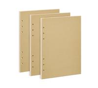 Hojas Repuesto Cuaderno A5 Kraft - 135 Hojas Papel Reciclado 100g, 6 Agujeros - Papel Vintage Antifugas para Bocetos, Lettering, Planificadores (3 Paquetes)
