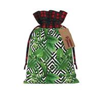 Hojas tropicales, 1 bolsa de regalo de Navidad con cordón de 8.3 x 11.8 pulgadas, para regalar en fiestas de vacaciones