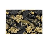 Hojas Tropicales Doradas y Negras, Rompecabezas de 1000 Piezas, Rompecabezas de Madera para Toda la Familia, decoración de Pared para Adultos y Adolescentes.