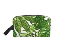 Hojas Tropicales Follaje Palmera Exótica Selva Moda Planta Naturaleza Verde, Bolsa de Maquillaje Bolsa de cosméticos Bolsa de artículos de tocador de Viaje portátil Organizador de Bolsa de Maquillaje