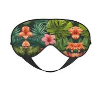 Hojas Tropicales Y Flores - Máscara de ojos de doble cara, suave y bloqueo de luz para mejorar la calidad del sueño