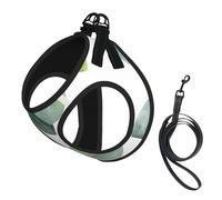 Hojas Verdes Blancas,Arnés para Mascotas, arnés Reflectante Ajustable para Perros,L