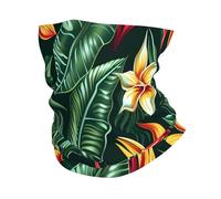 Hojas Verdes Flores Flores De Palma Calentador De Cuello 26X30Cm Unisexo Cuello Bufanda Multifuncional Bandana para Mujer Pesca Caza