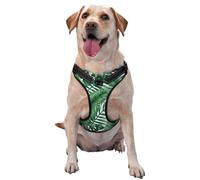 Hojas Verdes Impresas,Arnés para Mascotas, arnés Reflectante Ajustable para Perros,M
