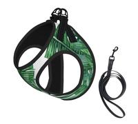 Hojas Verdes Impresas,Arnés para Mascotas, arnés Reflectante Ajustable para Perros,S