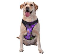 Hojas Verdes y Flores moradas Impresas,Arnés para Mascotas, arnés Reflectante Ajustable para Perros,L