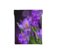 Hojas Verdes y Flores moradas Impresas., Squeeze Top Wallet Bolsa de Almacenamiento para Mujer Monedero pequeño Bolsa de Cambio
