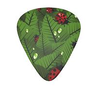 Hojas y mariquitas púas de guitarra clásicas, triangulares, bajo, acústica y eléctrica, para guitarristas, 12 piezas