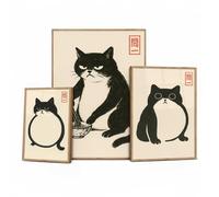 Hoji Gatos Poster Set Ukiyo-e Japonés Arte Japonés Decoración de Pared Cuadros Dormitorio Decoración Salón Decoración E tica Pinturas