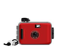 HOJO Cámara desechable de un solo uso/Cámara de película reutilizable de 35 mm, imagen única, impermeable a 5 m, cámara de película de estilo retro (rojo, básico)