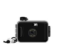 HOJO Cámara desechable de un solo uso, cámara de película reutilizable de 35 mm, imagen única, resistente al agua hasta 5 m, cámara de película de estilo retro (negro, básica)