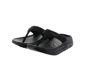 HOKA ONE ONE Women's Ora Recovery Flip Sandals Black/Dark Gull Gray 7 M US