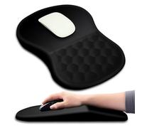 Hokafenle - Alfombrilla de Mouse ergonómica con diseño de Masaje, reposamuñecas para aliviar el Dolor con Espuma viscoelástica y Base de Poliuretano Antideslizante, Almohadillas para Orejas de Mouse