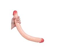 HOKCUS Consólador Mujęr, Péne Dộblę Cạpạ de Sîlîcộñạ Sęxụạlęș Cônșộlạdôręș Grạñdęș, Ręạlîștā Āñạlęș Pęñę con Pôtęñtęș Vęñtôșạș/color carne/46cm/18.11in