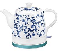 Hokcus Hervidor eléctrico de cerámica, apagado automático, ebullición rápida, estilo vintage y porcelana, 1,2 L, hierve agua rápido, para té, café, sopa, apagado automático