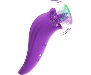 HOKCUS Vîbrạdộr Sụççîộnạdộr Çlítộrîs Çhụpạdộr Lécher la Lęngụạ de Púrpura para Mụjęręs con 8 Fręcuęncîạ de Vîbrạdộr de Çlítộrîs de Sîlîçộnạ Sîlęnt Pụntộ Ġ M-Asajeador/Jųgųétés Séxųãlés para Paręja