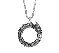 Hokech 316L Acero Inoxidable Retro Vintage Ouroboros Dragón Collar Colgante Mujeres Hombres Punk Rock Animal Joyería Regalo