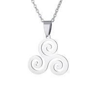 Hokech 316L Acero Inoxidable Triskele Teen Wolf Colgante Collar Hombres Mujeres Geometría Sagrada Amuleto Protección Joyería
