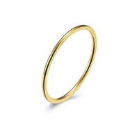 Hokech Anillo de cola hembra de acero de titanio tricolor de 1 mm Anillo geométrico de oro rosa elegante y simple para mujer
