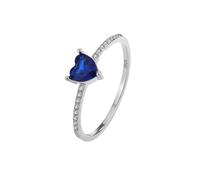 Hokech Anillo de pareja de diamantes de zafiro de cuatro puntas de corazón de lujo para mujer Joyería de regalo de compromiso de plata esterlina original S925