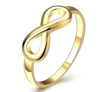 Hokech Anillo infinito de color dorado/plateado Encantos de anillo de eternidad Regalo de mejor amigo Anillo de moda de símbolo de amor sin fin para mujeres