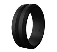 Anillos de silicona de 8 mm Ranura de borde bellado Hombres Bandas de goma de boda Anillo de dedo de silicona flexible hipoalergénico Joyería