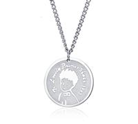 Hokech Moda 24 "Hombres Acero Inoxidable Principito Collar Colgante Mujer Joyería Color Plata