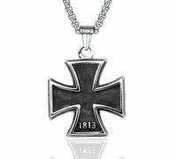 Hokech Personalizar Accesorios de Cadena De Collar Colgante De Cruz De Hierro Alemana De Acero Inoxidable 1813 De Acero Inoxidable Para Hombre