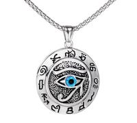 Hokech Plata y oro egipcio Hip Hop Ojo de Horus Ra Colgante Collar Cadena de acero inoxidable Accesorios de joyería