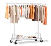 HOKEEPER Burro de Ropa Móvil con Altura Ajustable y Barra Extensible