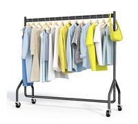 HOKEEPER Perchero de Ropa Móvil Resistente a Cargas Pesadas con Capacidad de 136kg, Perchero Industrial para Armario Doméstico, Lavandería y Exhibición de Boutique - 152cm