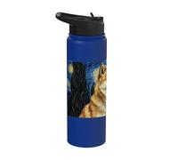Hokkaido Dog Van Gogh Noche estrellada Stainless Steel Insulated Water Bottle
