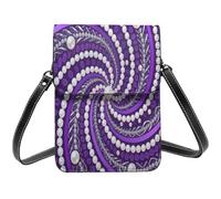 HOKMFD Bolso cruzado para teléfono con estampado de cadena de perlas, para mujer, pequeño, para teléfono celular, bolso de hombro, mini bolso casual para uso diario