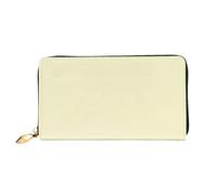 HOKMFD Cartera de cuero con estampado blanco crema, elegante monedero de cuero para teléfono para hombres y mujeres, ranura para múltiples tarjetas, cartera pequeña para hombre