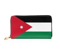 HOKMFD Cartera de cuero con estampado de bandera de Jordania, elegante monedero de cuero para teléfono para hombres y mujeres, ranura para múltiples tarjetas, cartera pequeña para hombre