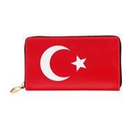 HOKMFD Cartera de cuero con estampado de bandera de Turquía, elegante monedero de cuero para teléfono para hombres y mujeres, ranura para múltiples tarjetas, cartera pequeña para hombre