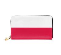 HOKMFD Cartera de cuero con estampado de bandera polaca, elegante monedero de cuero para teléfono para hombres y mujeres, ranura para múltiples tarjetas, cartera pequeña para hombre