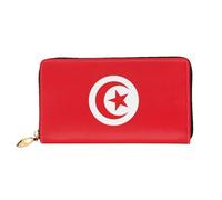 HOKMFD Cartera de cuero con estampado de bandera tunecina, elegante monedero de cuero para teléfono para hombres y mujeres, ranura para múltiples tarjetas, cartera pequeña para hombre