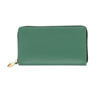 HOKMFD Cartera de cuero con estampado de color verde pátina - Elegante cartera de cuero para teléfono para hombres y mujeres - Ranura para múltiples tarjetas, cartera pequeña para hombre